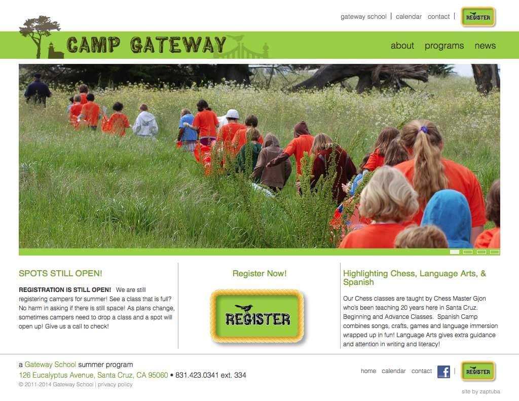 Camp Gateway - Website by ZapTuba