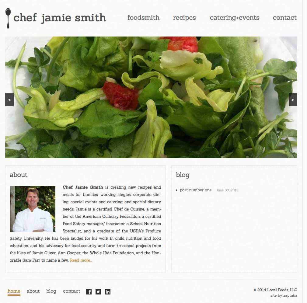 Chef Jamie Smith - Website by ZapTuba