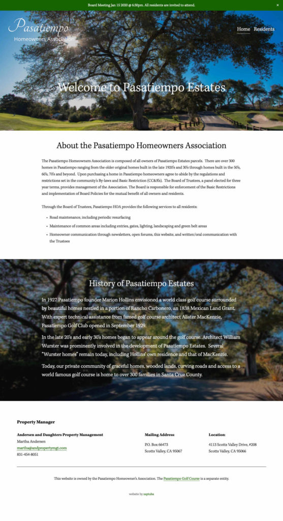 Pasatiempo Homeowner Association - Home Page